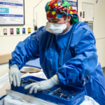 Scrub Tech preps for surgery